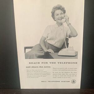 Vintage 1959 Bell Telephone Reach For The Telephone Ad Advertisement